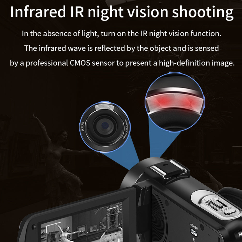 ORDRO Z63 16X Digital Zoom Full HD 2K 3.0-inch Touch Screen Digital Camera + Mic + Bracket + Shading Hood ORDRO Z63 16X Digital Zoom Full HD 2K 3.0-inch Touch Screen Digital Camera + Mic + Bracket + Shading Hood